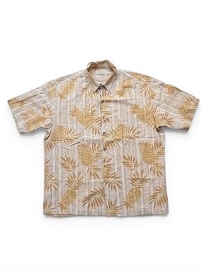 Tori Richard Men's Hawaiian Camp Button-Up VINTAGE Size XL PIneapple Print